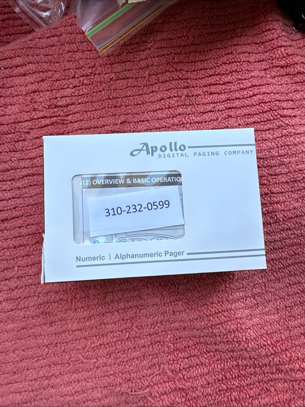 Apollo Numeric/Alphanumeric Pager Box — White